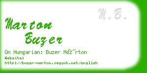 marton buzer business card